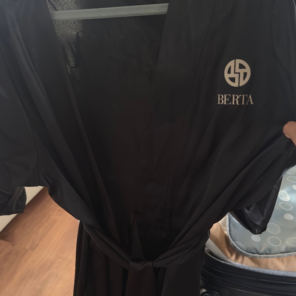 Black Satin Robe - Picture 7 of 9